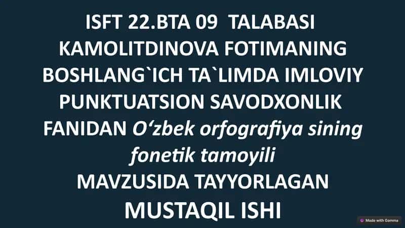 Oʻzbek orfografiyasining fonetik tamoyili 1