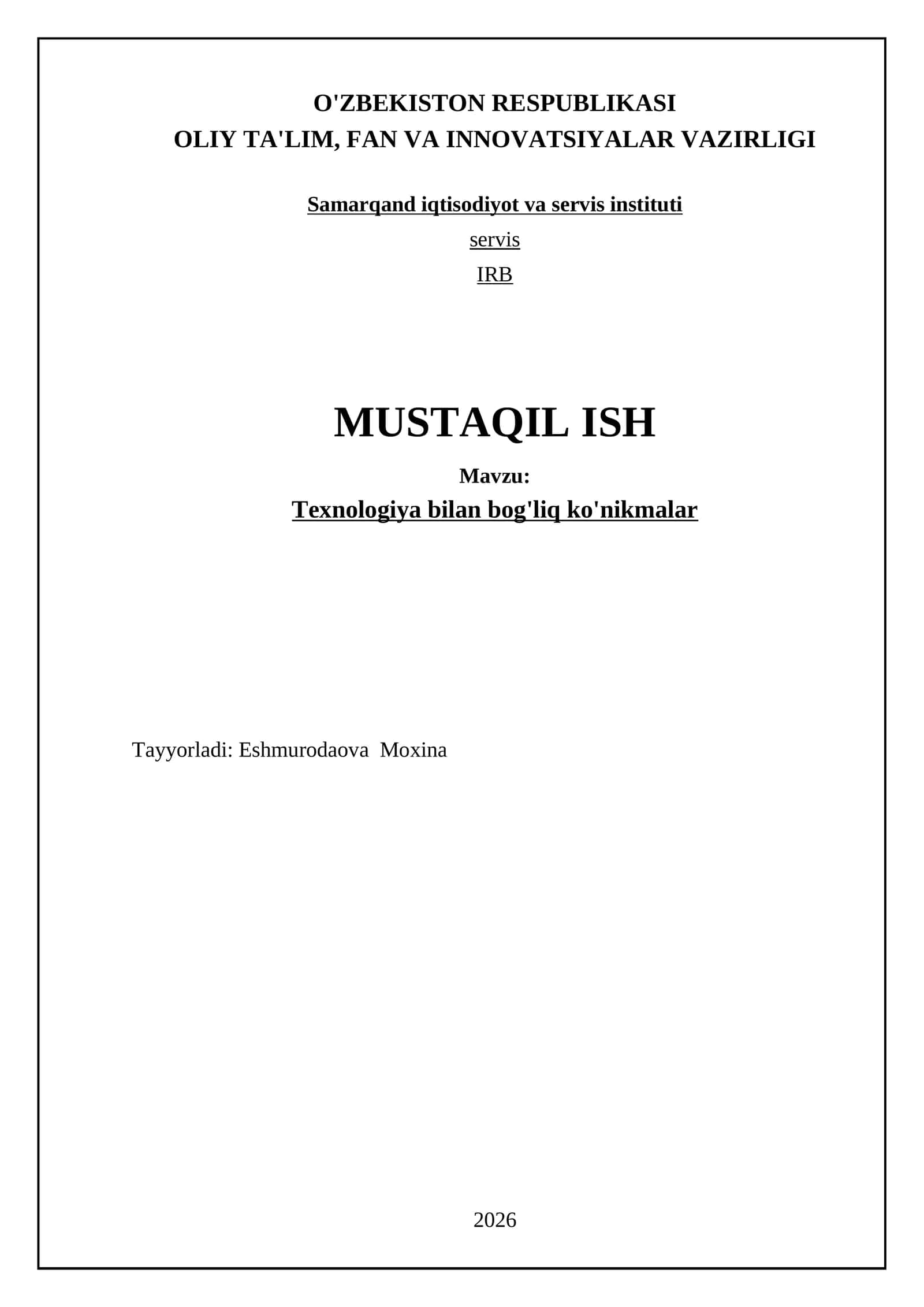 Texnologiya bilan bog'liq ko'nikmalar 1