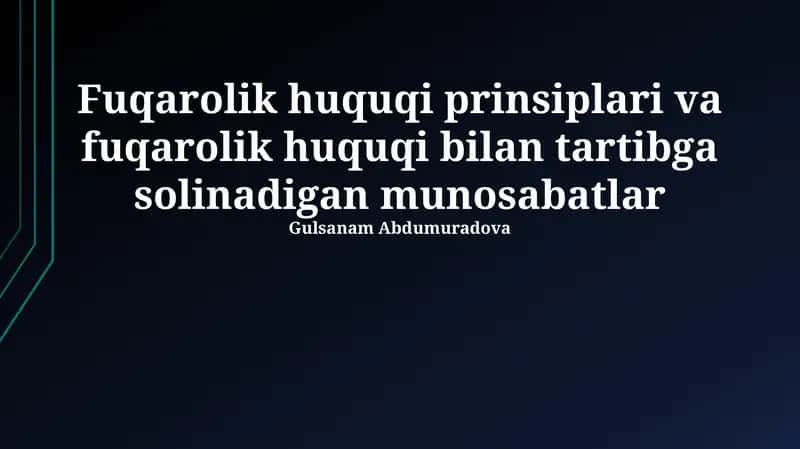 Mulk huquqi va boshqa ashyoviy huquqlar 1