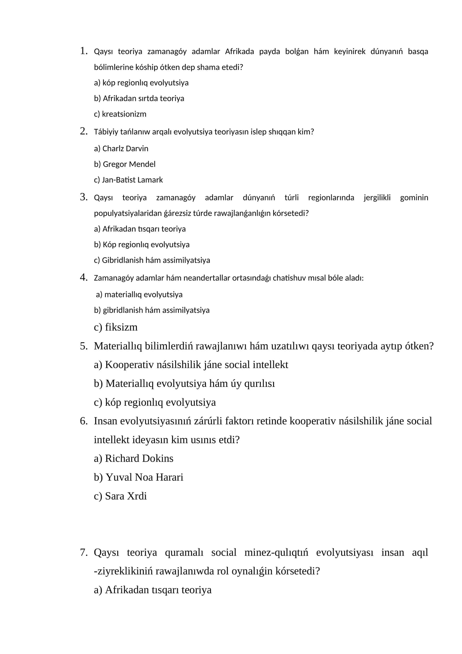 Evolyutsiya teoriyasi 1