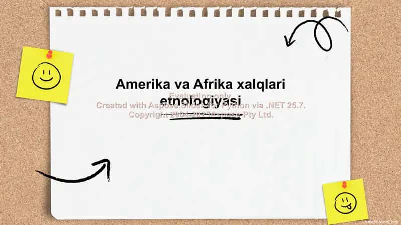 Amerika va Afrika xalqlari etnologiyasi 1