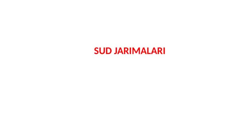 SUD JARIMALARI 1