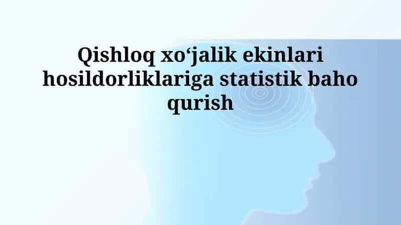 Ma'lumotlar yig'ish va ekin maydonlarini o'lchash 1