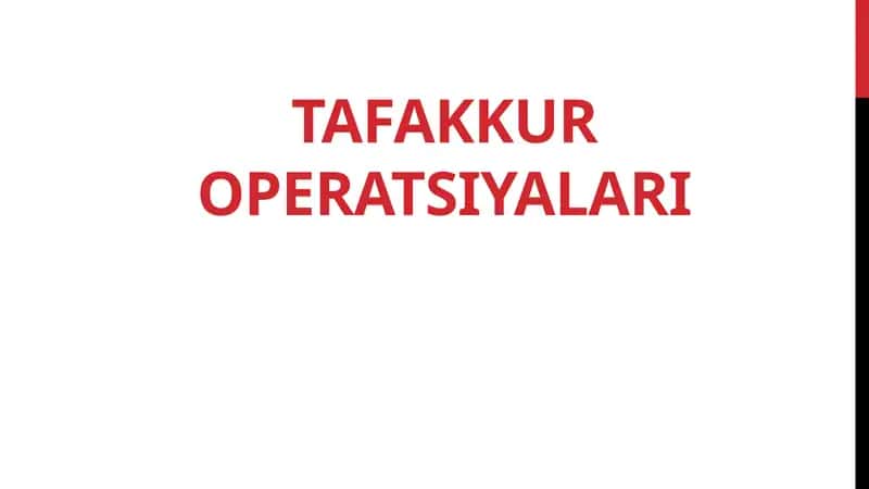 Tafakkuroperatsiyalari 1