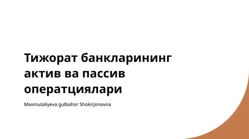 Tijorat banklari iqtisodiy tizimi 1