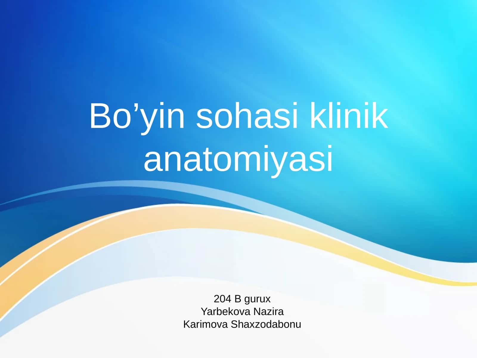 Bo’yin sohasi klinika anatomiyasi 1