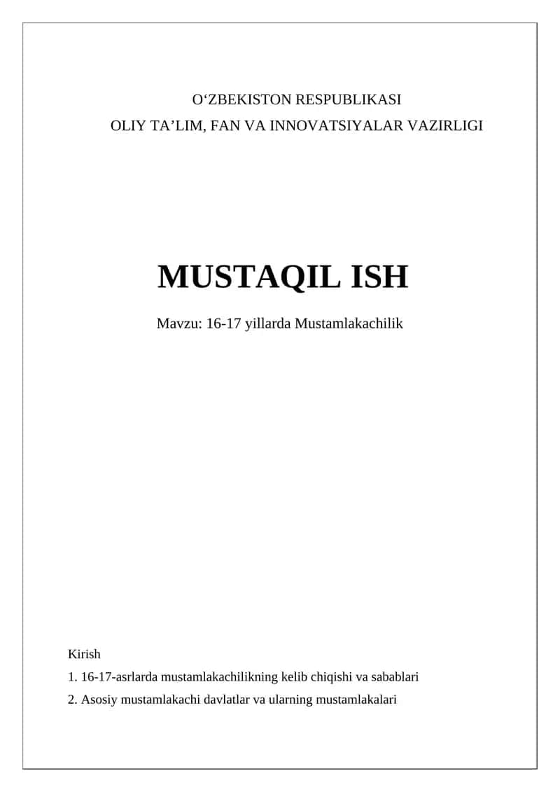Mustamlakachilik 1