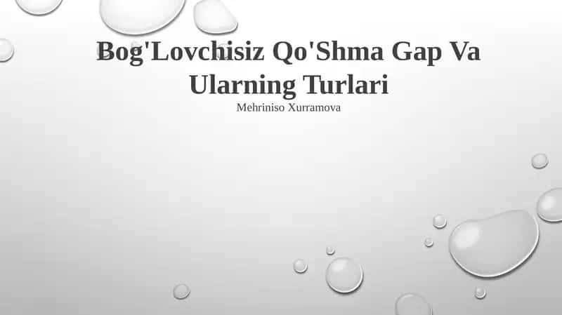 Bog'Lovchisiz Qo'Shma Gap Va Ularning Turlari 1
