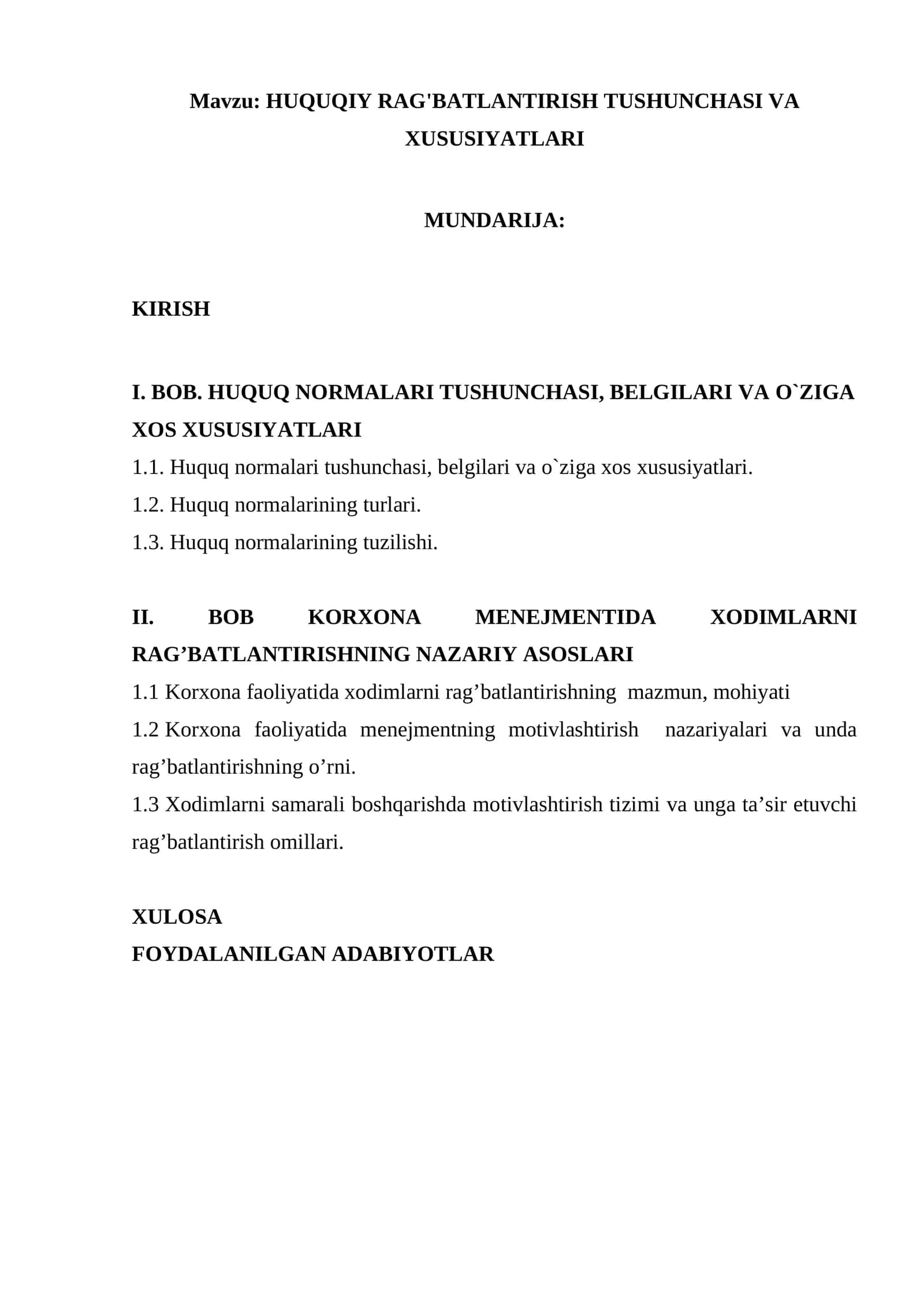 HUQUQIY RAG'BATLANTIRISH TUSHUNCHASI VA XUSUSIYATLARI 1
