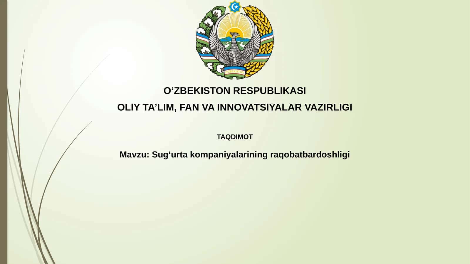 Sug‘urtakompaniyalarining raqobatbardoshligi 1
