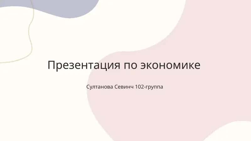 Презентация по экономике 1