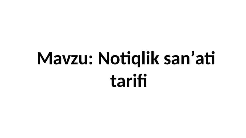 Notiqlik sanʼati tarifi 1