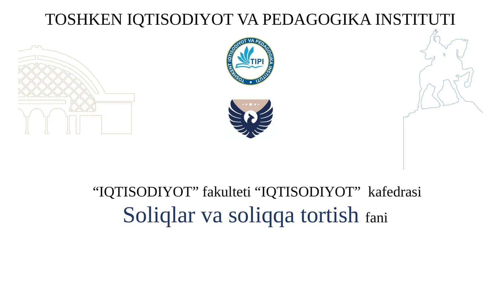 Soliqlar va soliq tortish fani 1