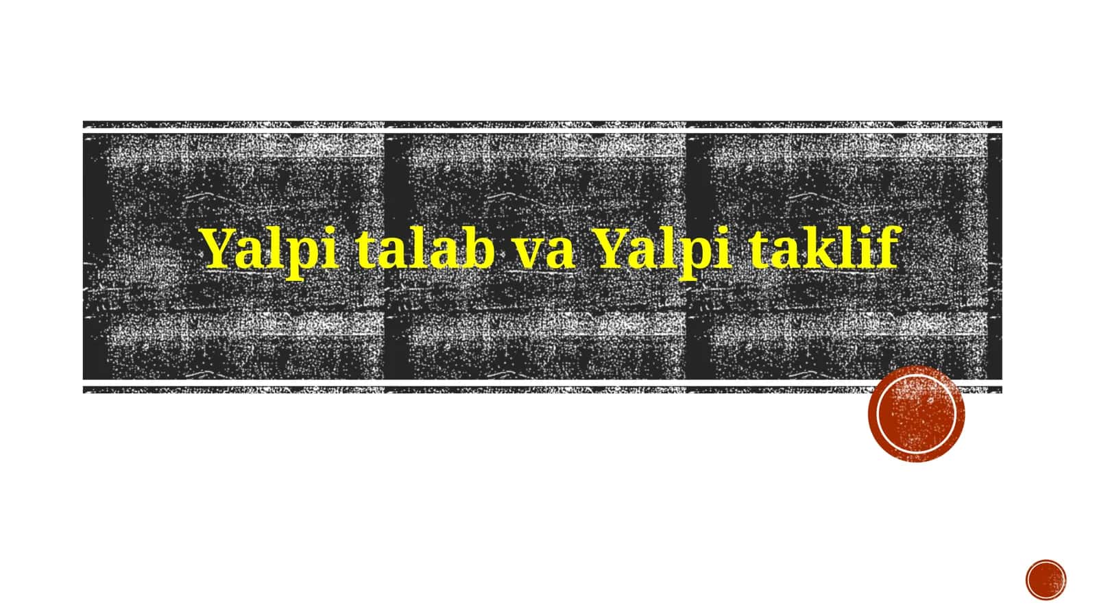 Agregat talab va agregat taklif asoslari 1