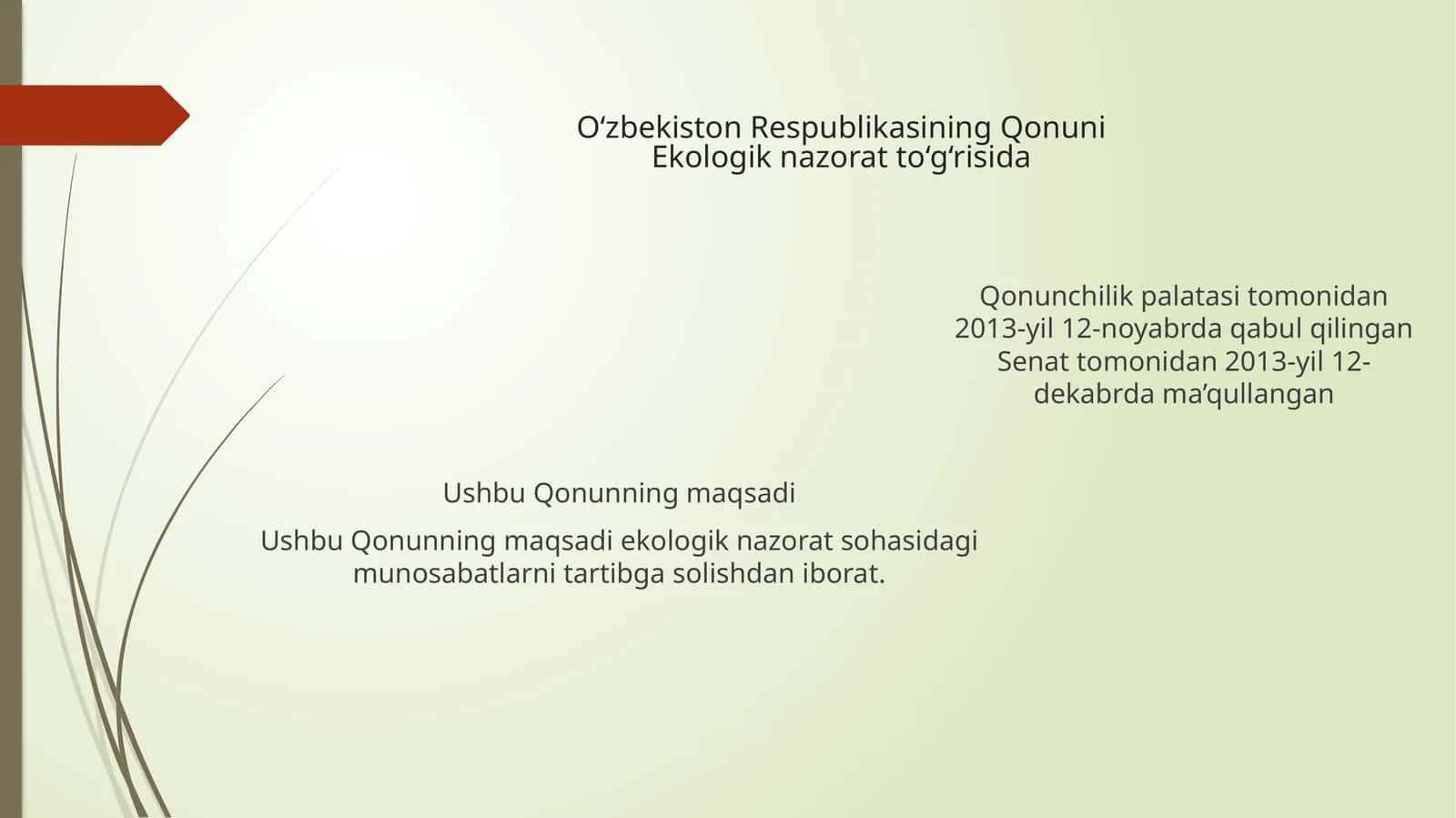 Ekologik nazorat to‘g‘risida 1