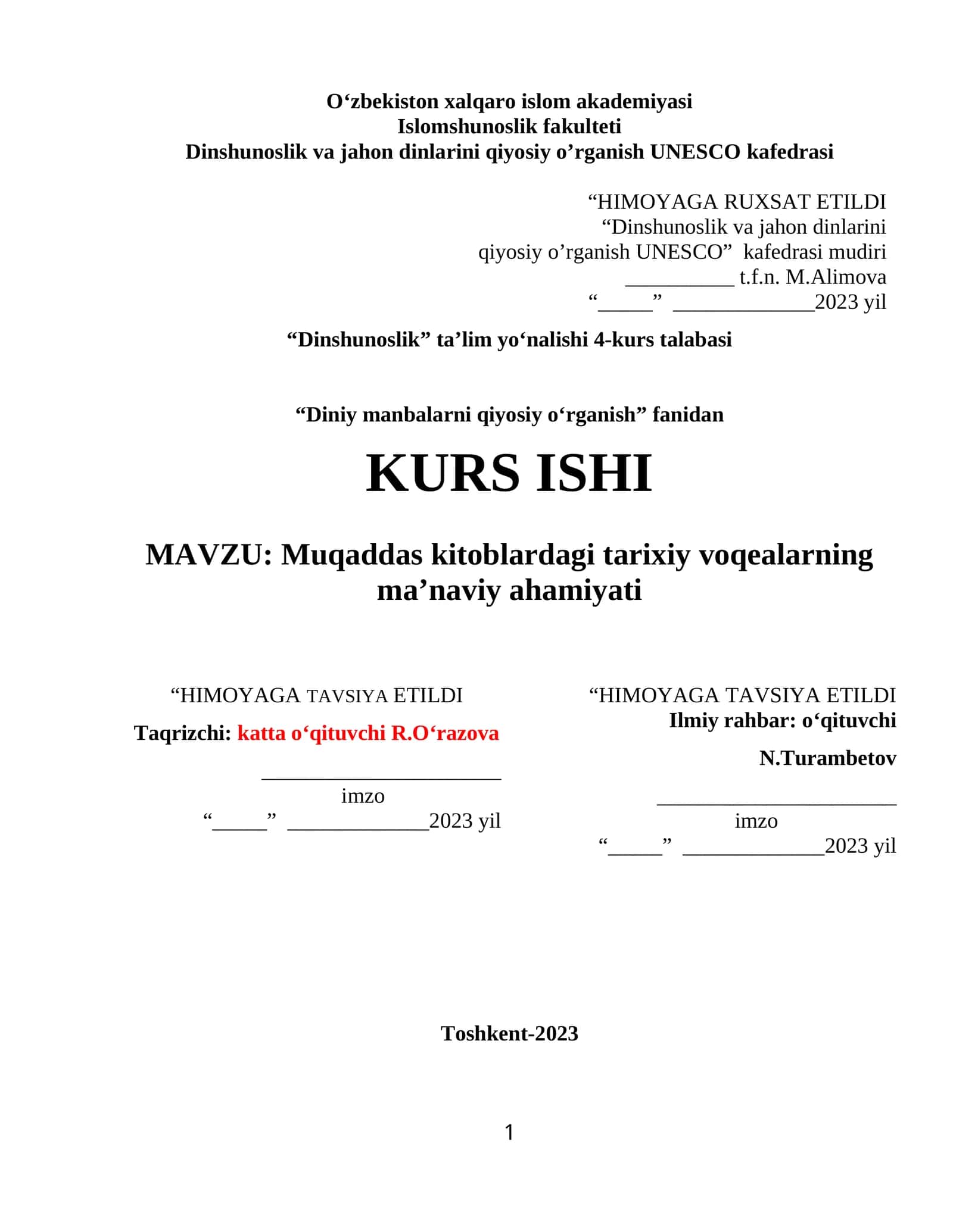 Muqaddas kitoblardagi tarixiy voqealarning ma'naviy ahamiyati 1
