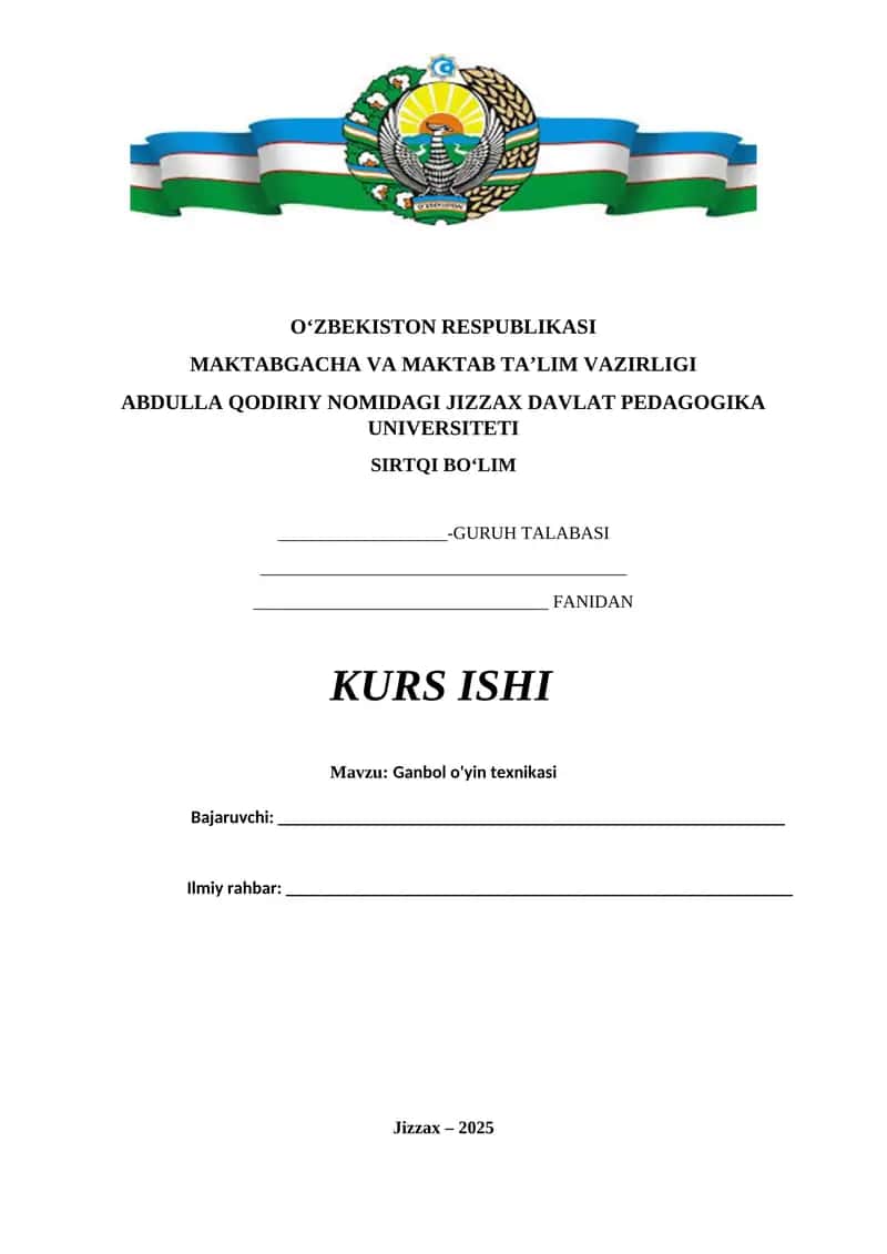 Ganbol o'yin texnikasi 1