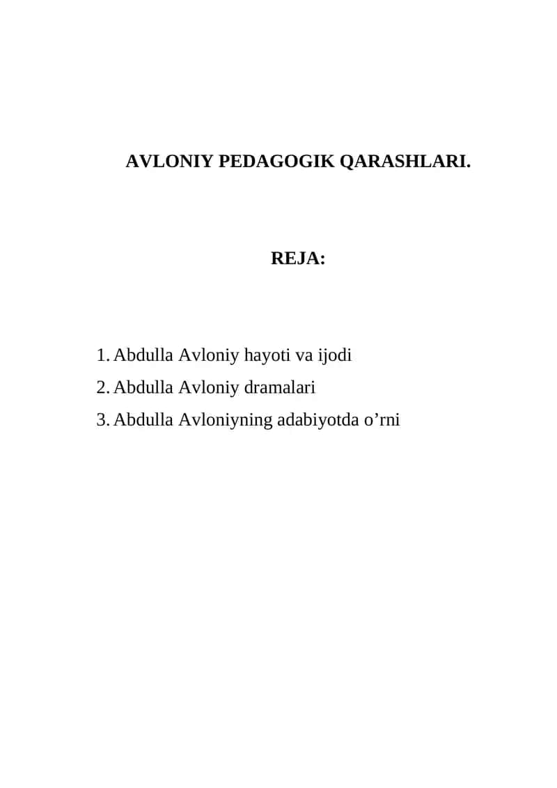 AVLONIY PEDAGOGIK QARASHLARI 1