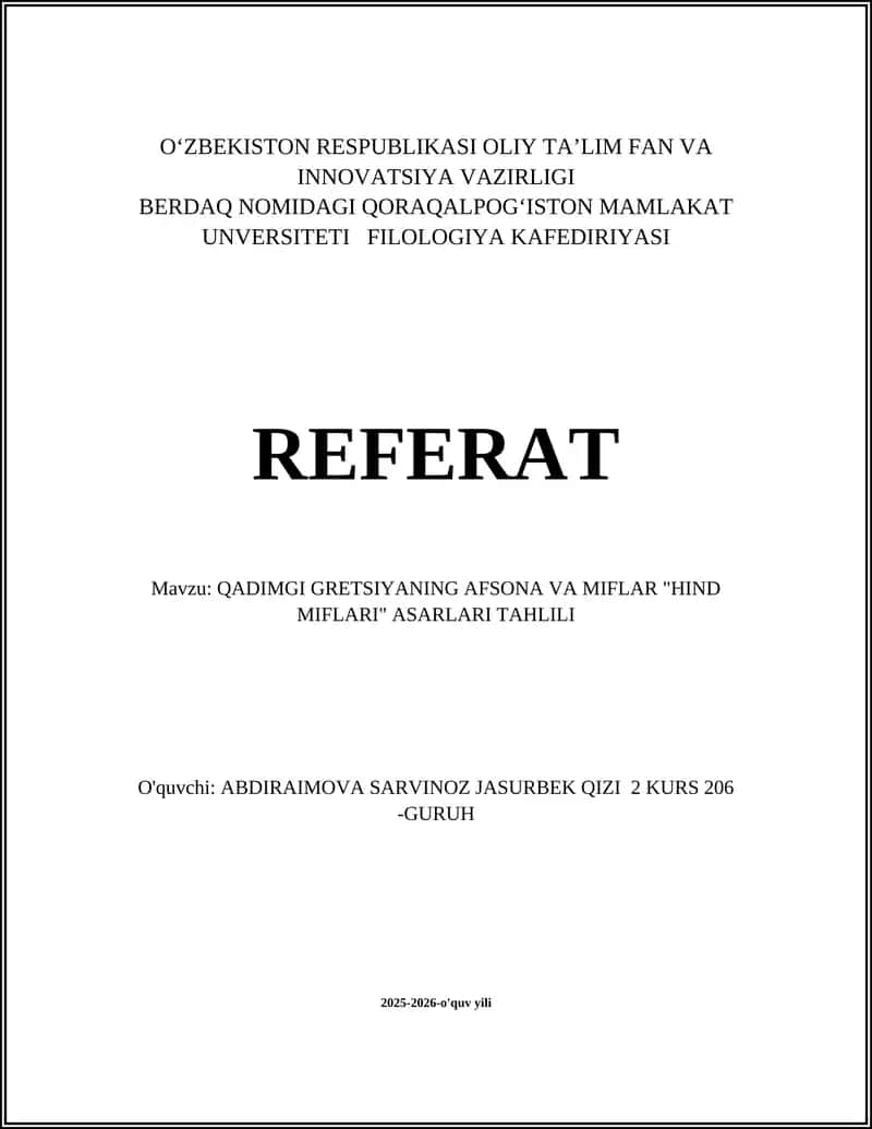 Hind miflari asarlari 1