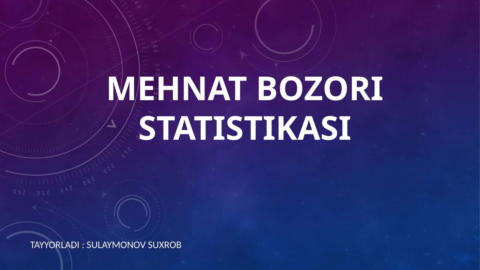 MEHNAT BOZORI STATISTIKASI 1