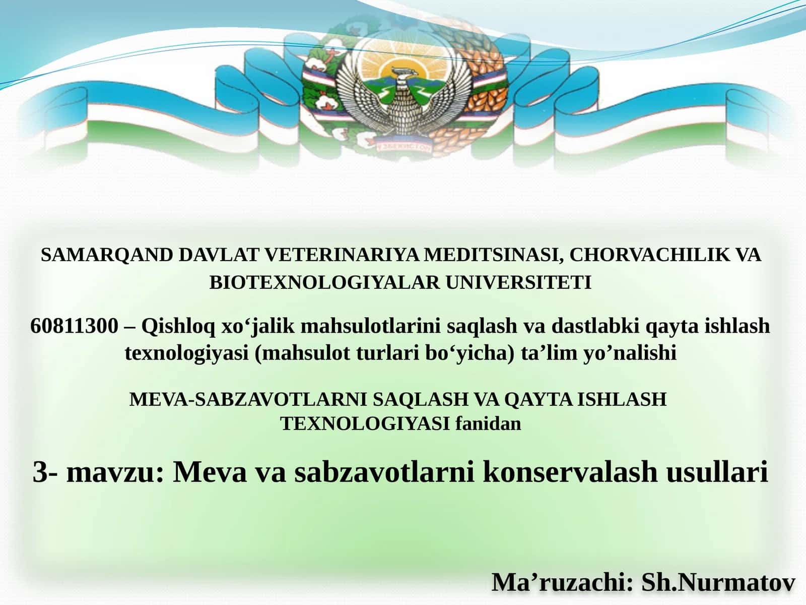 Meva va sabzavotlarni konservalash usullari 1