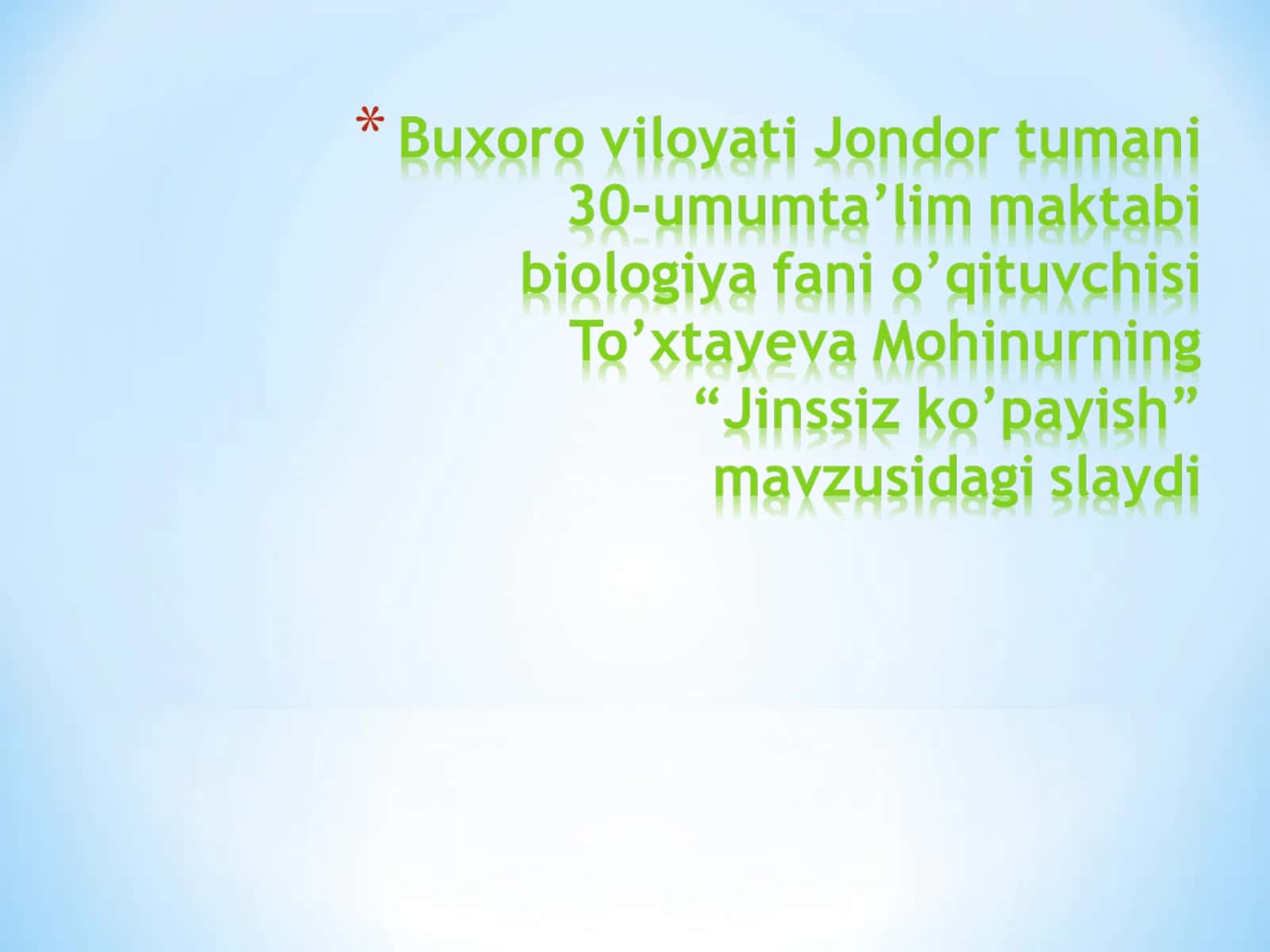 Jinssiz ko’payish 1