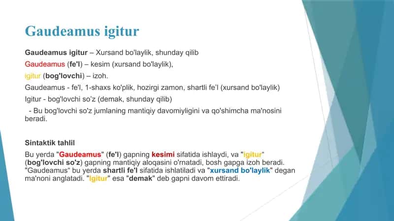 Gaudeamus igitur talabalar madhiyasi 1