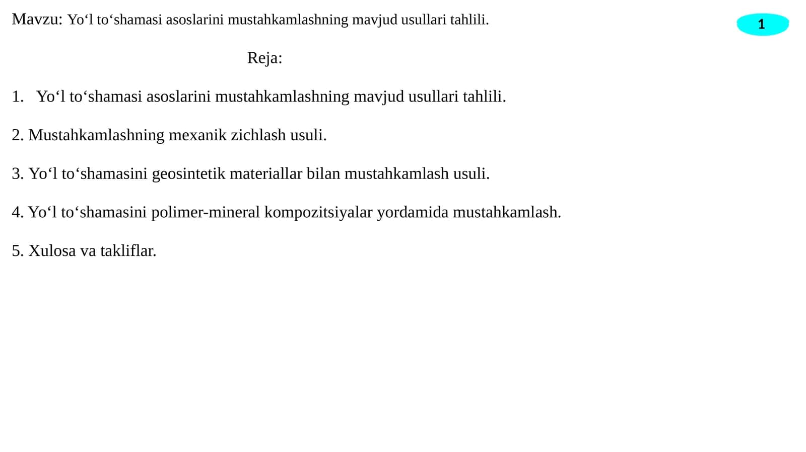 Yo‘l to‘shamasi asoslarini mustahkamlashning mavjud usullari tahlili 1