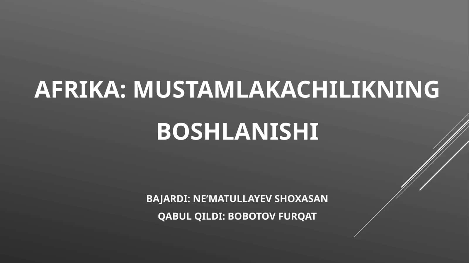 Afrikadagi Arab mamlakatlari 1