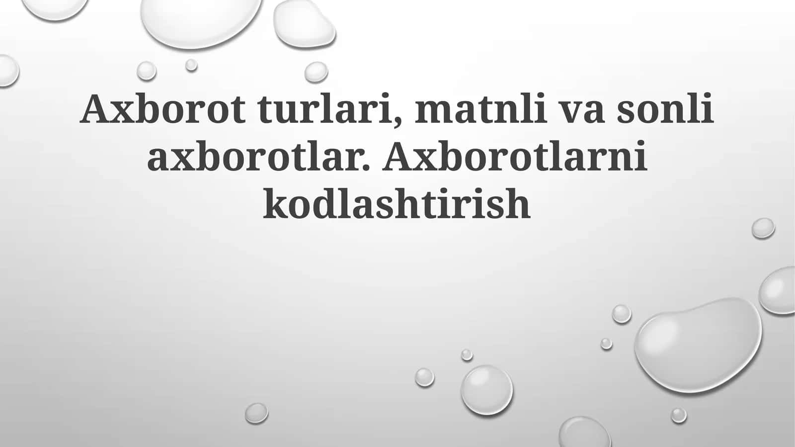 Ma'lumot turlari 1