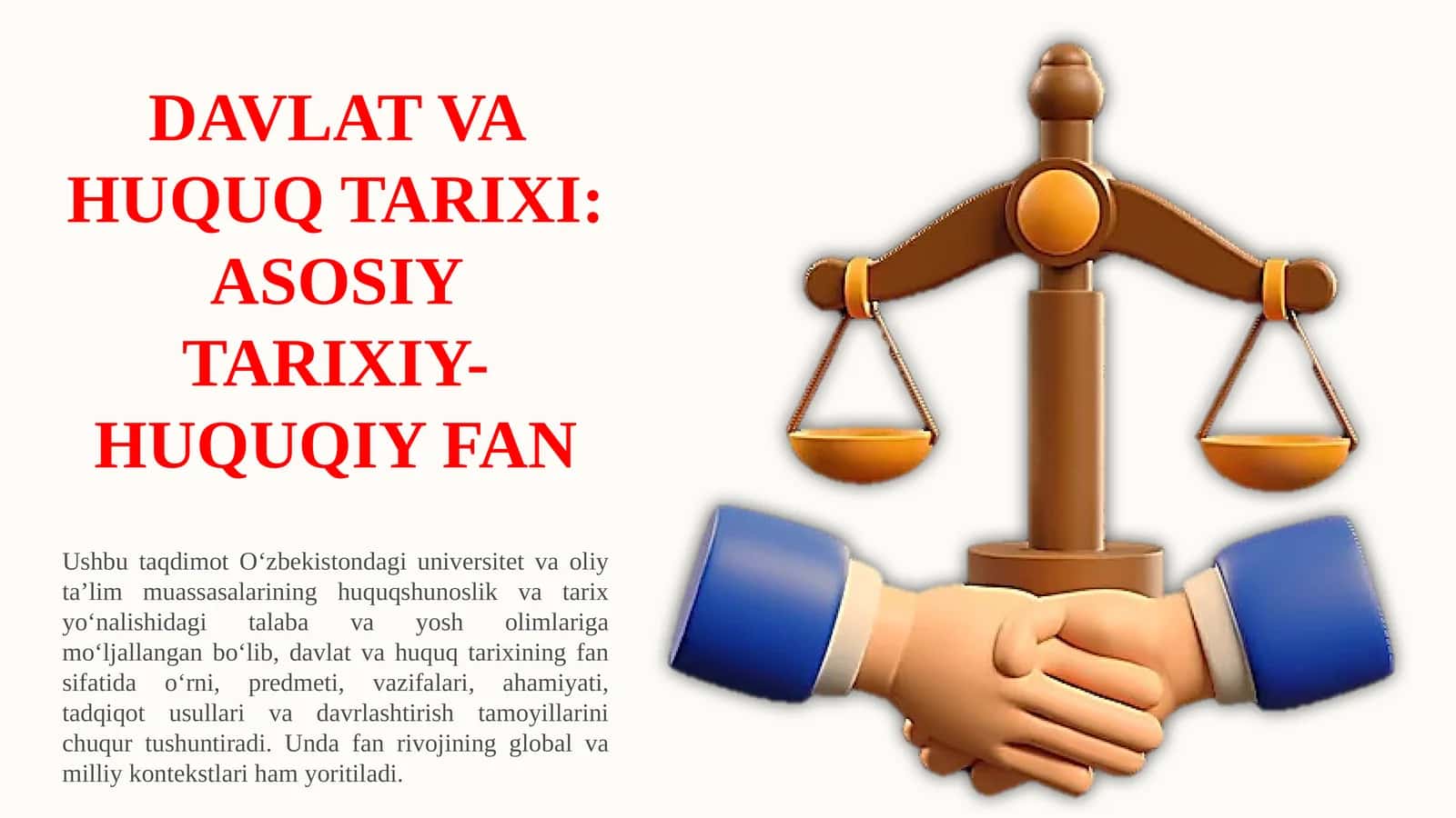 DAVLAT VA HUQUQ TARIXI: ASOSIY TARIXIY-HUQUQIY FAN 1