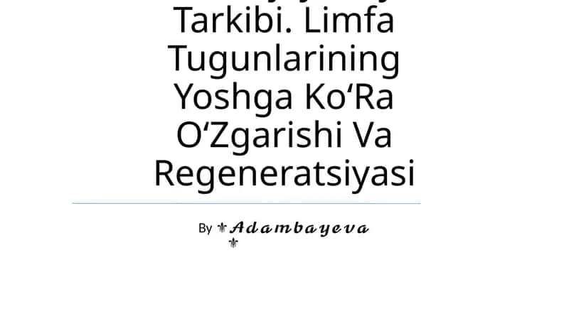 Limfa Tugunlari Birlamchi Va Ikkilamchi Limfa Tugunchalari (Follikullar) Tuzilishi Va Hujayraviy Tarkibi. 1