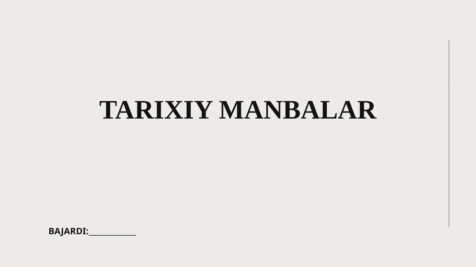 TARIXIY MANBALAR 1
