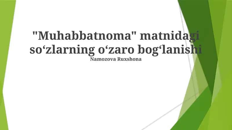 "Muhabbatnoma" matnidagi soʻzlarning oʻzaro bogʻlanishi 1