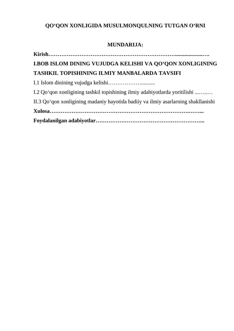 QO‘QON XONLIGIDA MUSULMONQULNING TUTGAN O‘RNI 1