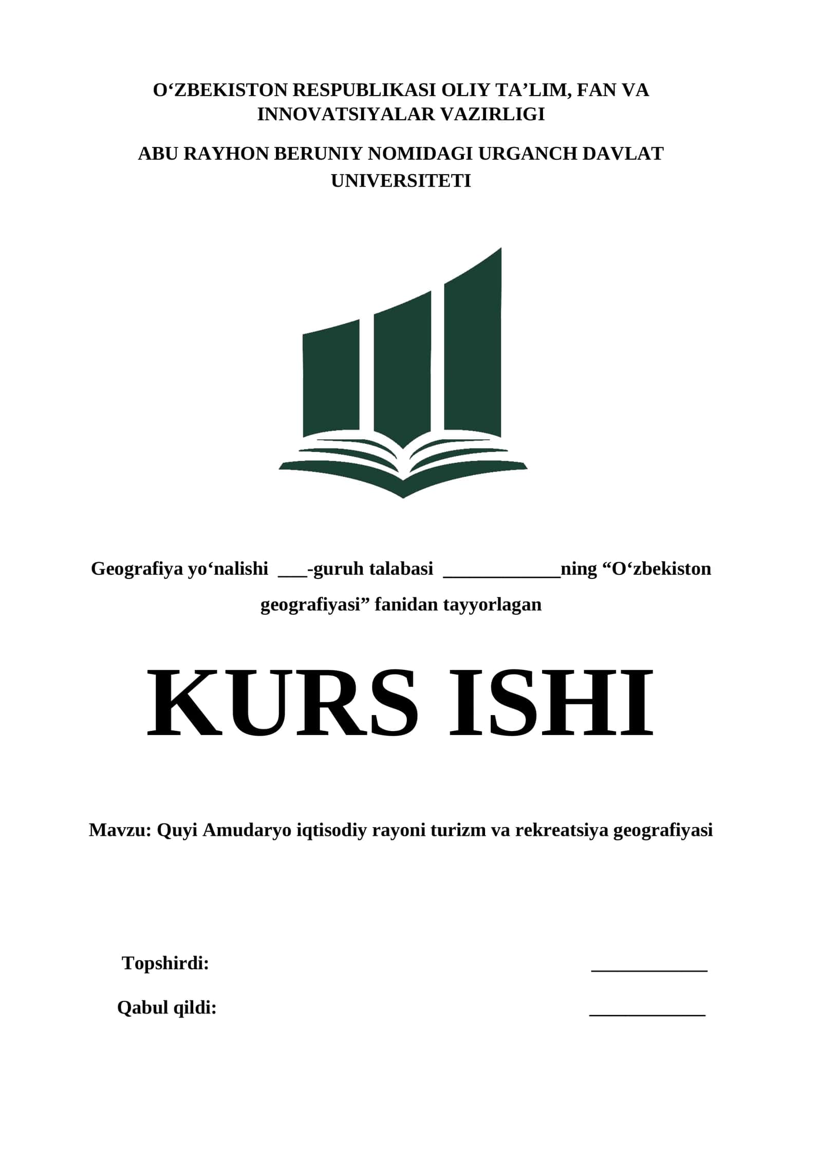 Quyi Amudaryo iqtisodiy rayoni turizm va rekreatsiya geografiyasi 1
