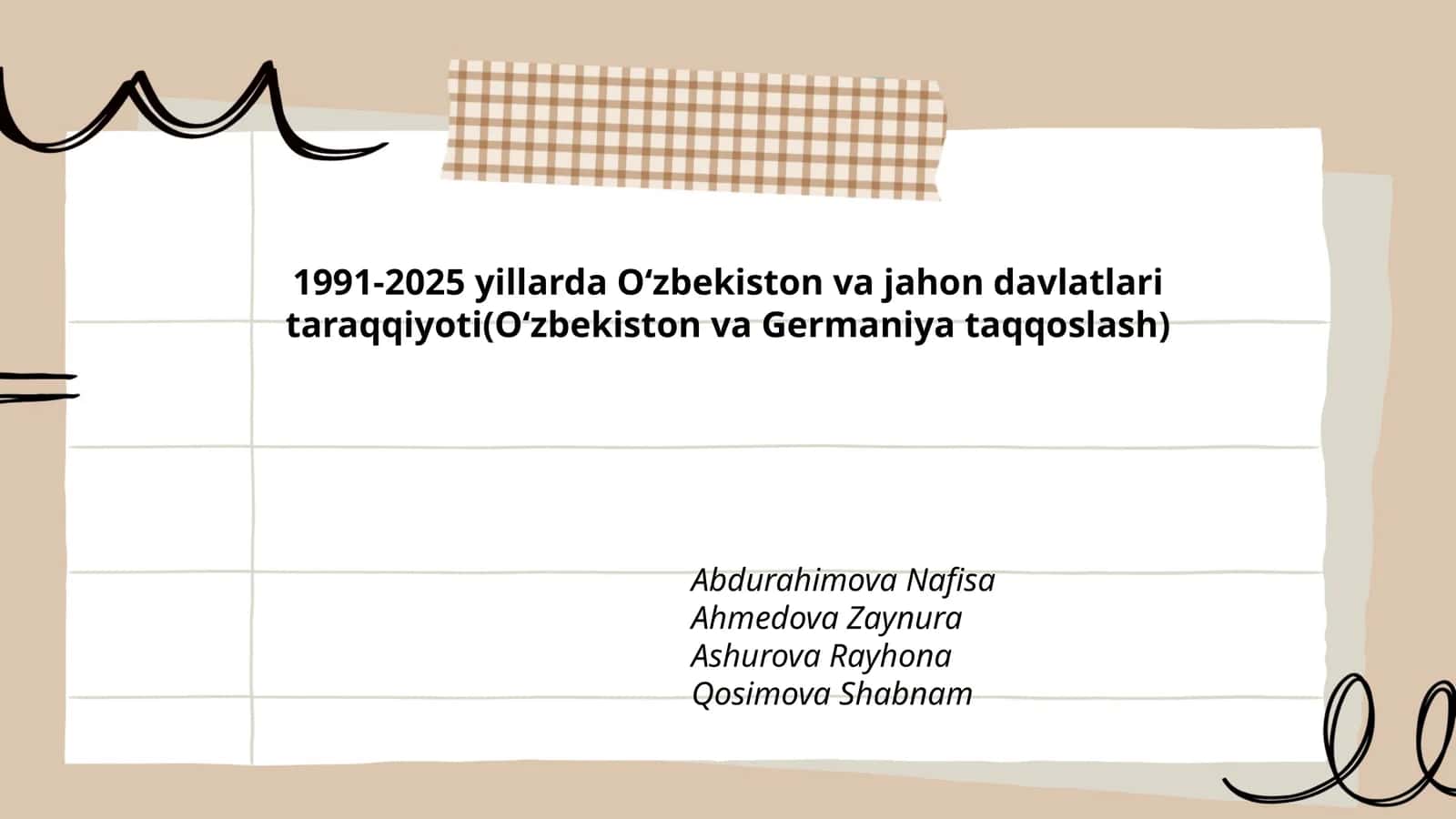 1991-2025 yillarda Oʻzbekiston va jahon davlatlari taraqqiyoti(Oʻzbekiston va Germaniya taqqoslash) 1