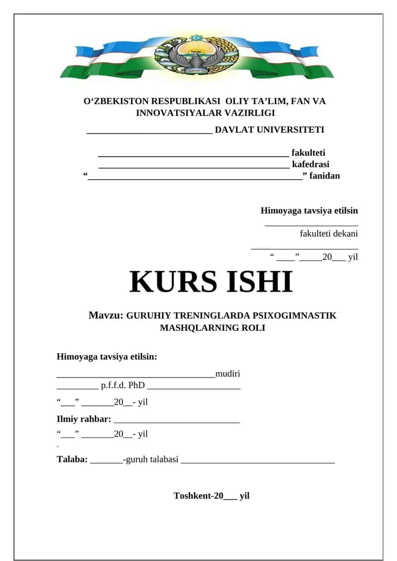 GURUHIY TRENINGLARDA PSIXOGIMNASTIK MASHQLARNING ROLI 1