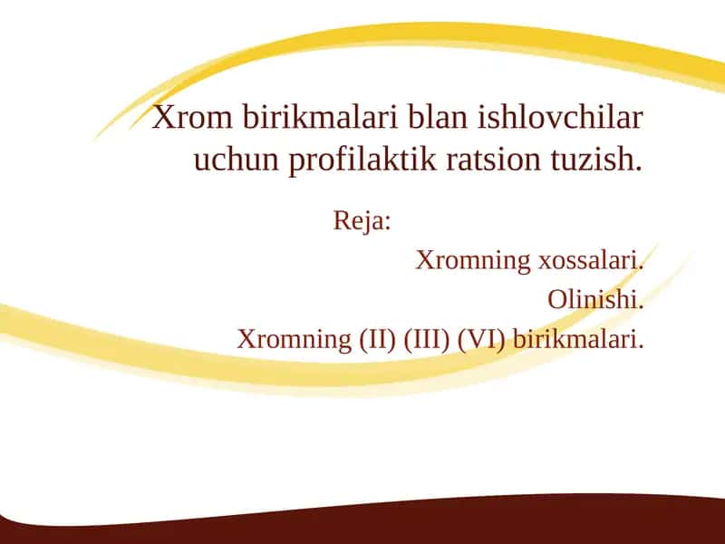 Xromning Xossalari 1