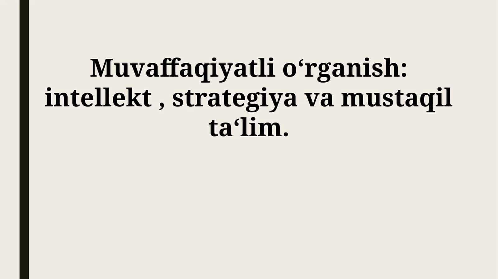 Samarali O'rganish Strategiyalari 1