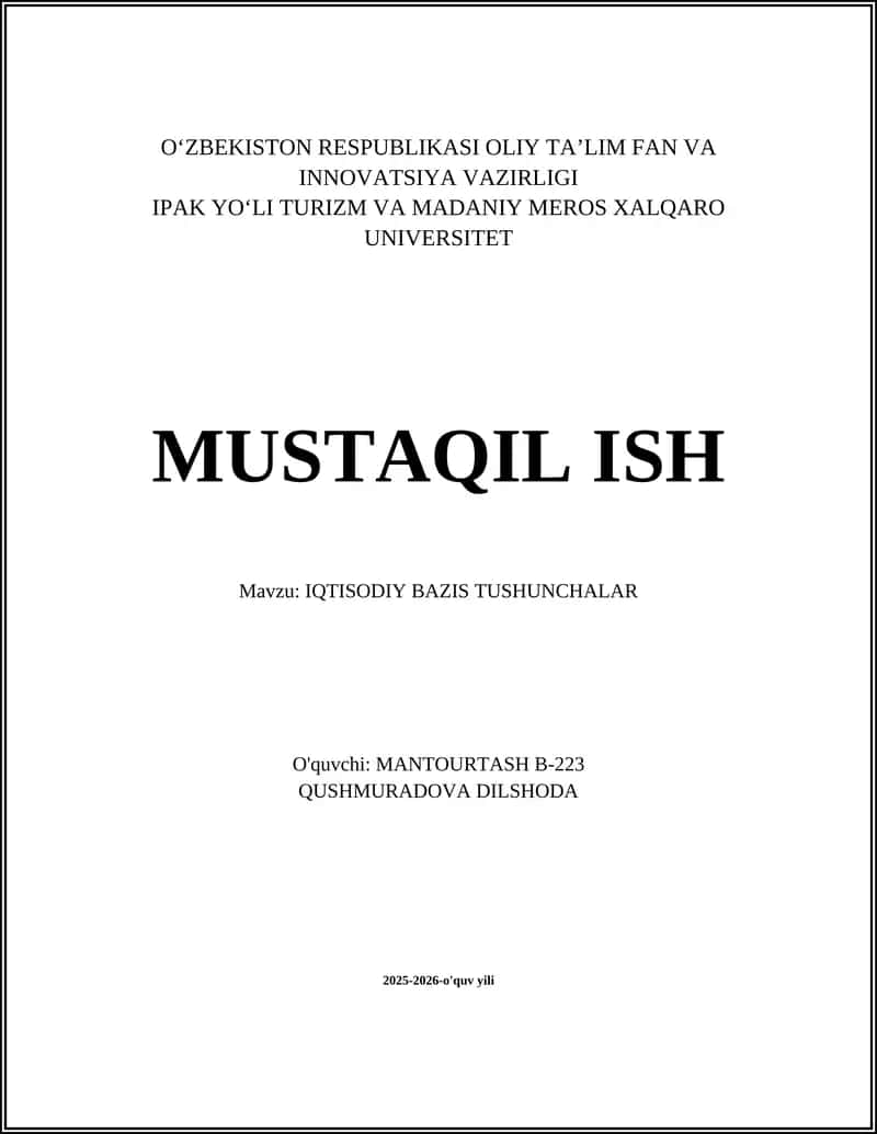IQTISODIY BAZIS TUSHUNCHALAR 1