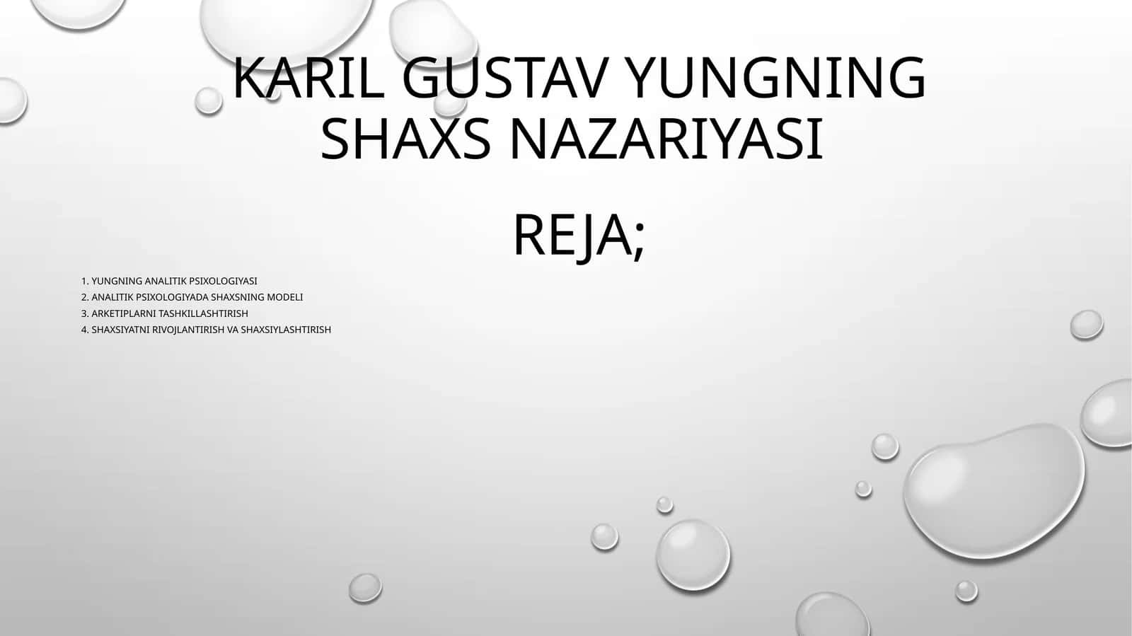 Karil Gustav Yungning shaxs nazariyasi 1