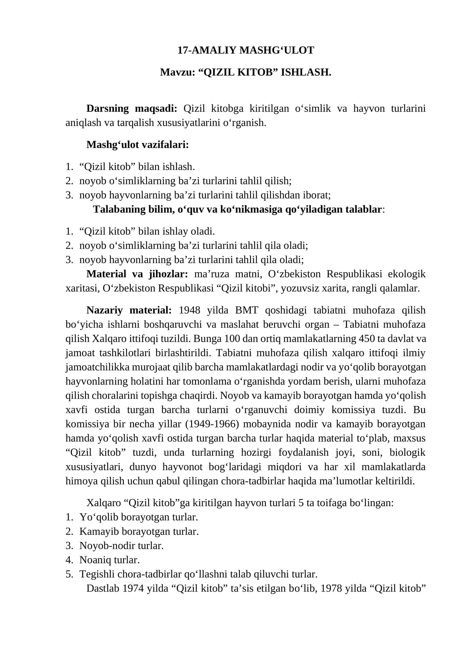 “QIZIL KITOB” ISHLASH 1