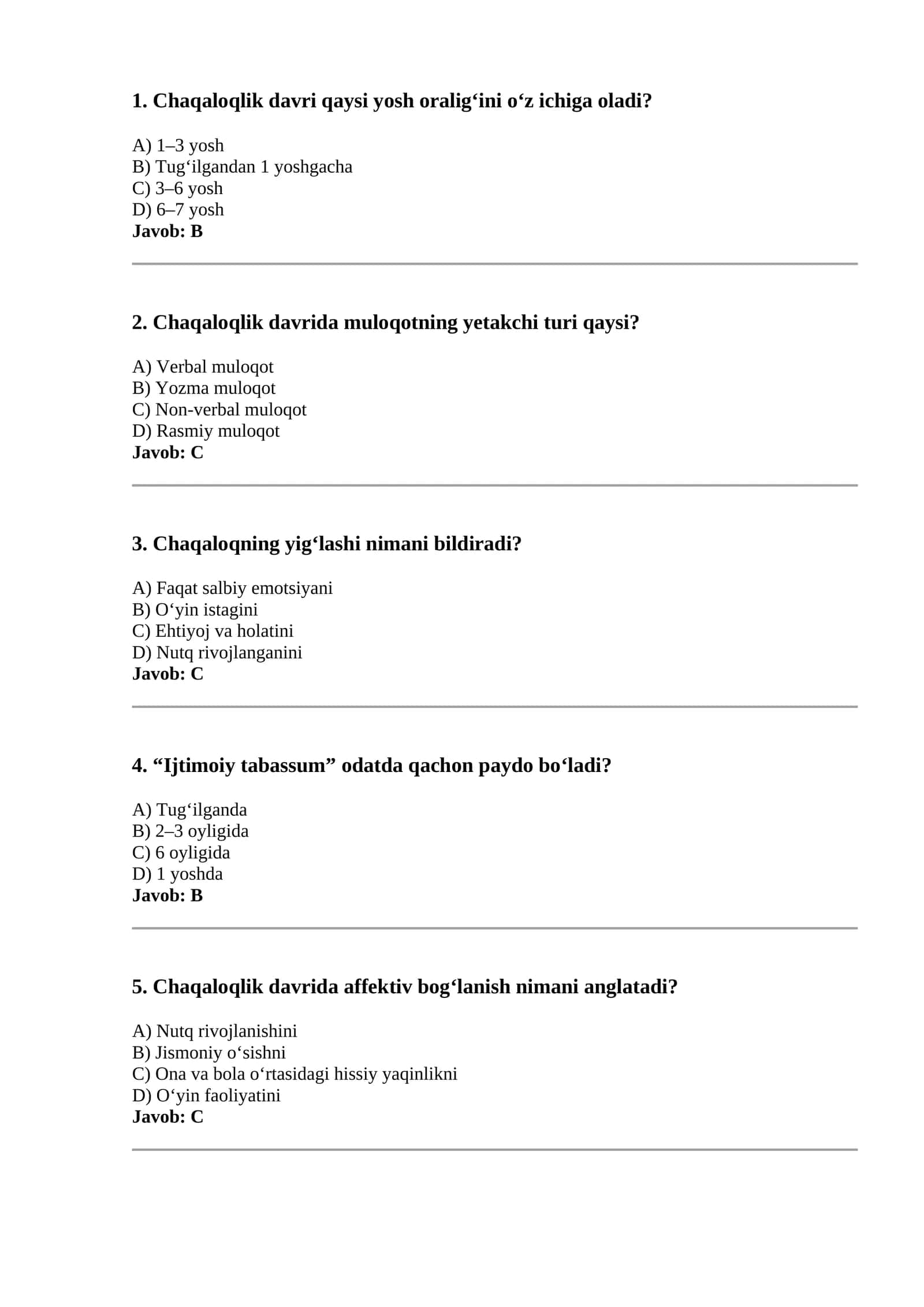 Chaqaloqlik davri 1