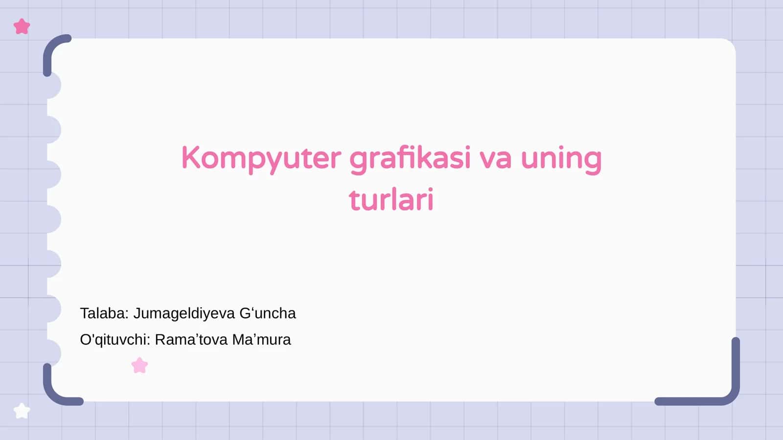 Kompyuter grafikasi va uning turlari 1
