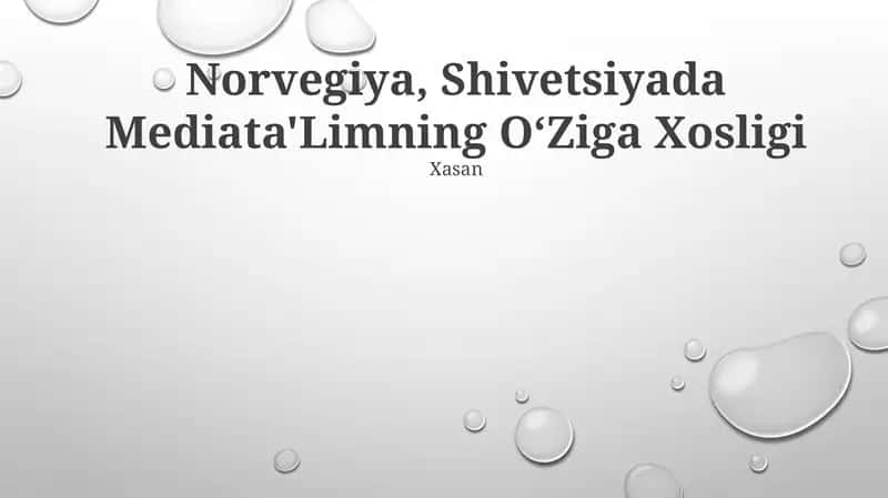 Norvegiya, Shivetsiyada Mediata'Limning OʻZiga Xosligi 1