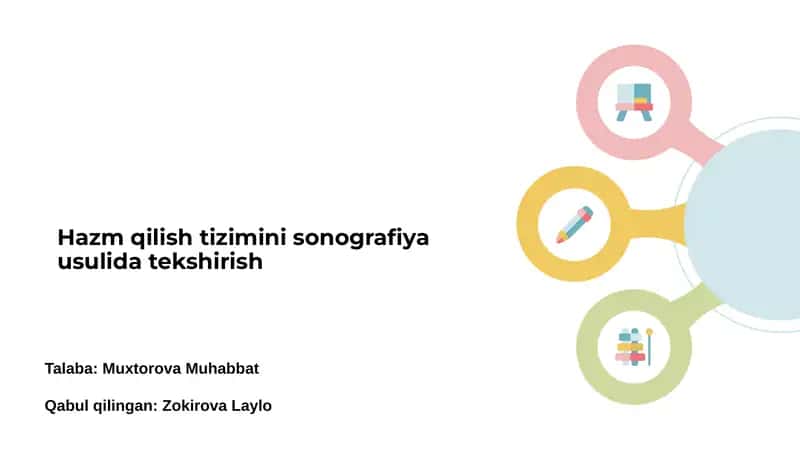 Ovqat hazm qilish tizimini sonografiya usulida tekshirish 1