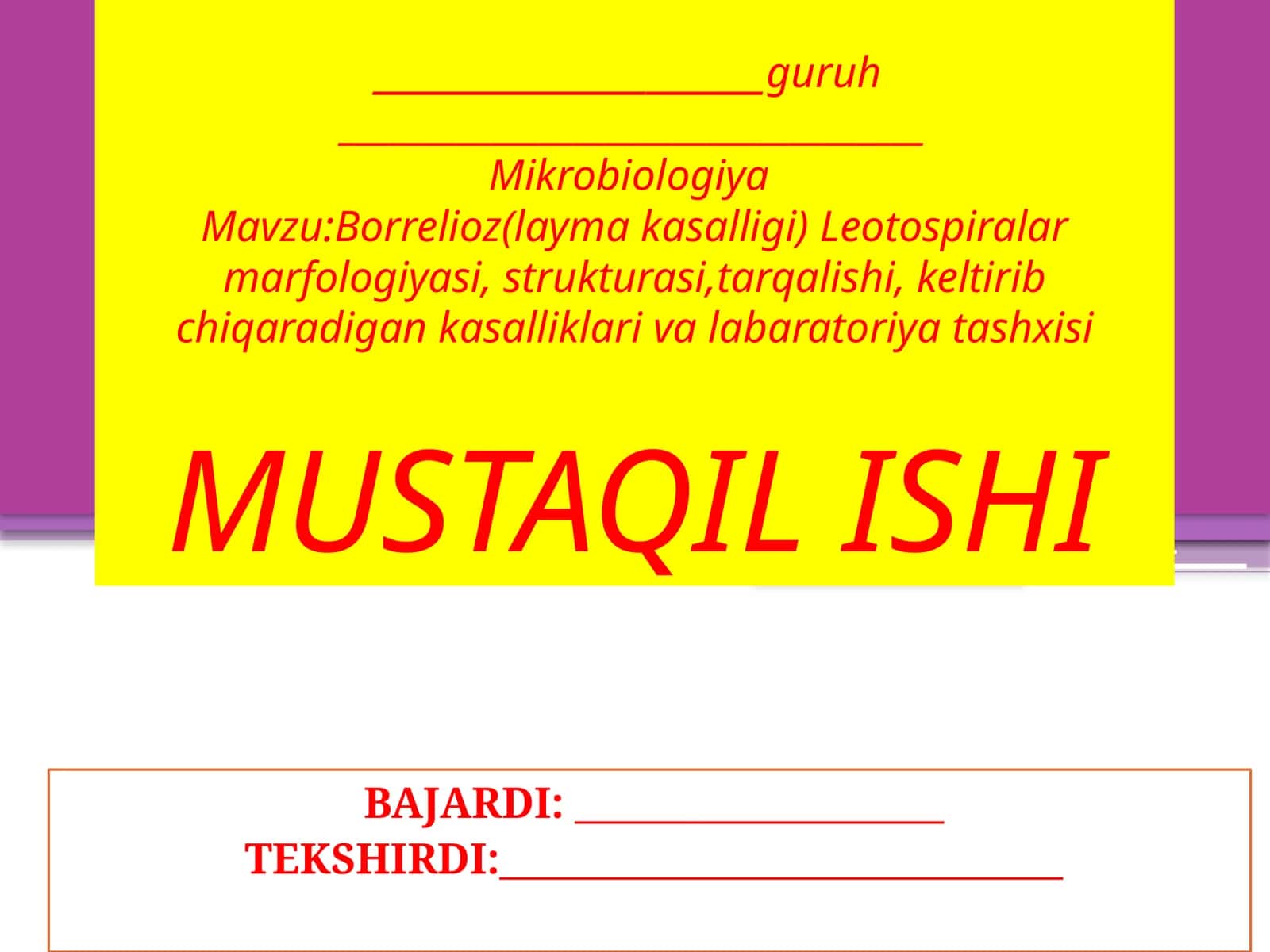 Borrelioz(laymakasalligi) va Leotospiralarmarfologiyasi 1