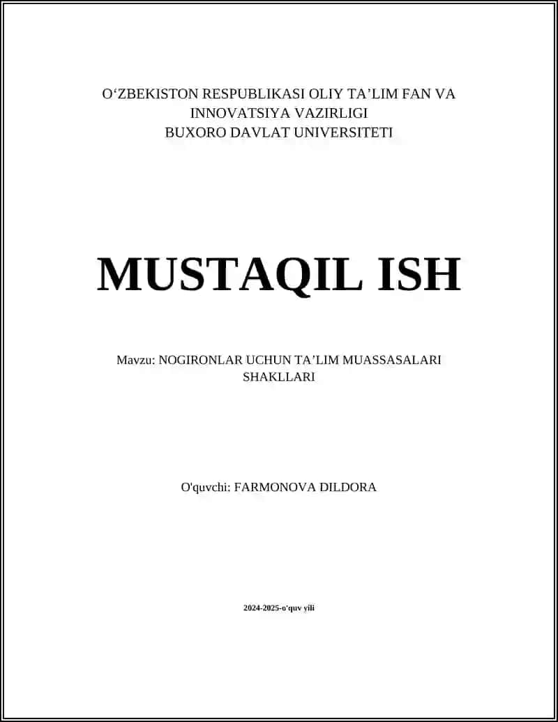 Nogironlar uchun maxsus maktablar