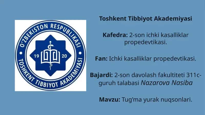 Tug’mayurak nuqsonlari 1